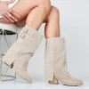 Apolline - Stivali Con Gambale Risvoltato Vera Pelle Made In Italy