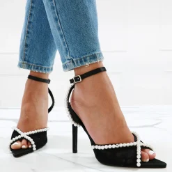 Liuta - Sandali Donna Con Perle E Pizzo