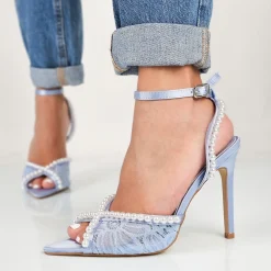 Liuta - Sandali Donna Con Perle E Pizzo