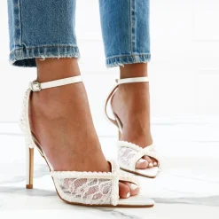 Liuta - Sandali Donna Con Perle E Pizzo
