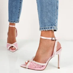 Liuta - Sandali Donna Con Perle E Pizzo