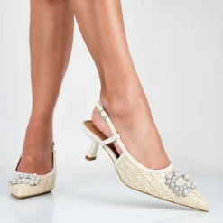 Manon - Decollette Slinback Placca Perle