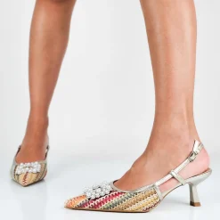Manon - Decollette Slingback Placca Perle