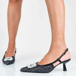 Manon - Decollette Slingback Placca Perle