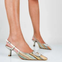 Manon - Decollette Slingback Placca Perle