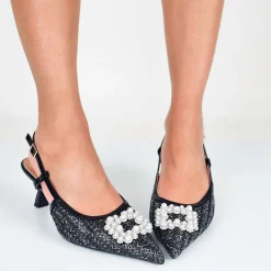 Manon - Decollette Slingback Placca Perle