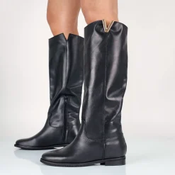 Natascia - Stivali Donna Con Zeppa Interna In Vera Pelle Made In Italy