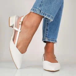 Nathalie - Ballerine Slingback Con Tacco Largo