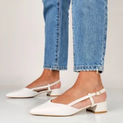Nathalie - Ballerine Slingback Con Tacco Largo